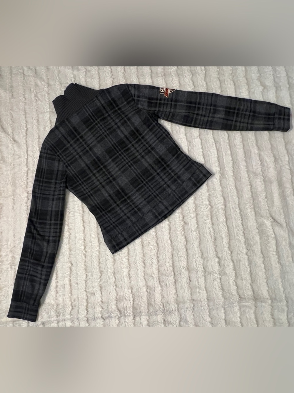Vintage Harley-Davidson Woman’s Small, gray plaid cropped jacket, Y2K, excellent - Picture 12 of 16